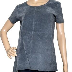 ECRU gray suede short sleeve top, small
